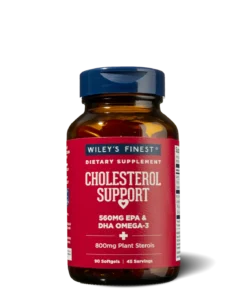Wiley's Finest Cholesterol Support, 90 capsule molli con omega-3 e steroli vegetali.