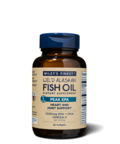 Wiley's Finest Peak EPA, 30 capsule molli ad alto contenuto di omega-3 EPA per il supporto di cuore e articolazioni.